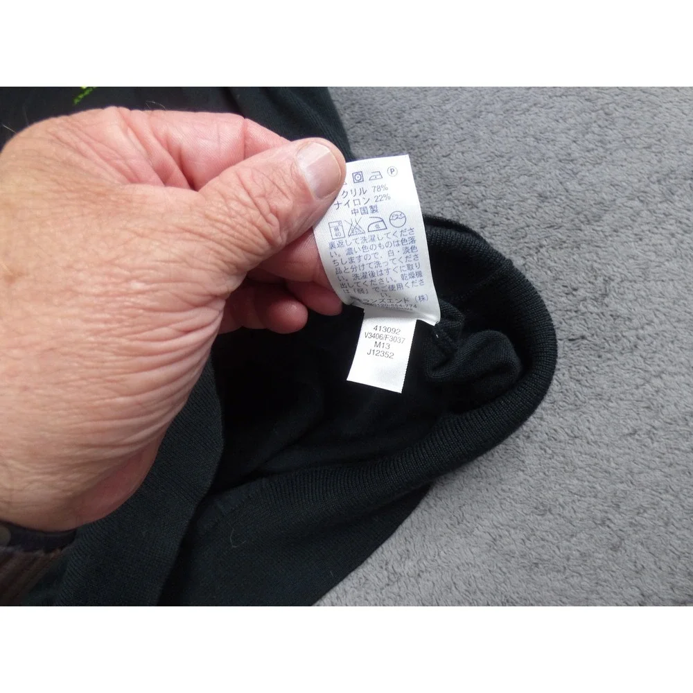 John Deere Mens XL Black V-Neck Sweater Vest Acrylic Nylon Knit Pullov Lands End